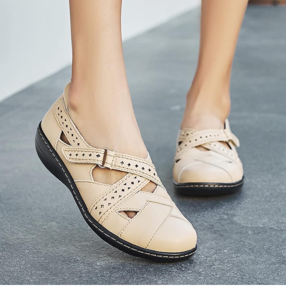 Terrikat Casual Loafers Comfort Walking Flats Leather Driving Moccasins Size 7.5